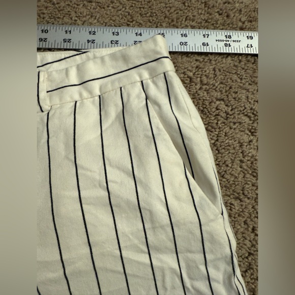 Ralph Lauren Pants Women size 6 Ivory Navy Stripe Andover Twill Mid Rise Pants - Picture 6 of 11
